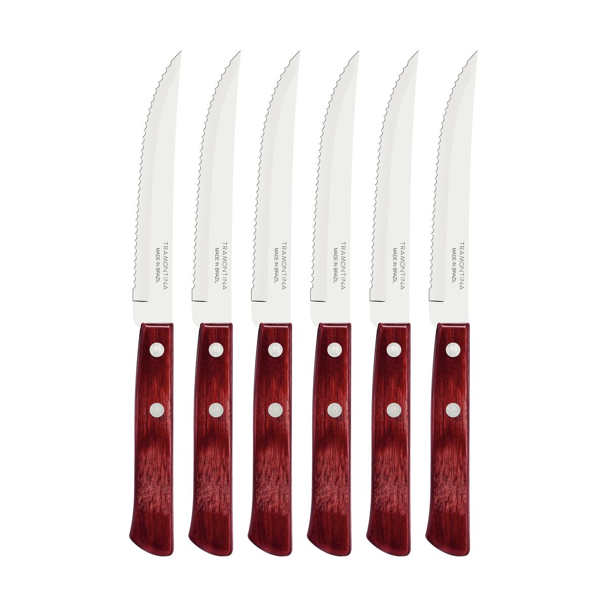 Tramontina Juego de Cuchillos de Carne Polywood Rojo 6 piezas