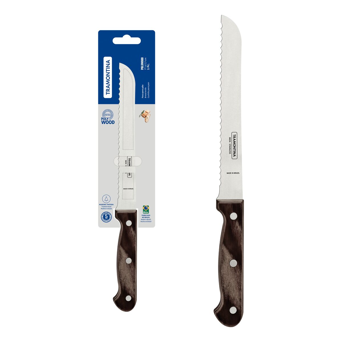 Tramontina Cuchillo para Pan Polywood 18 cm