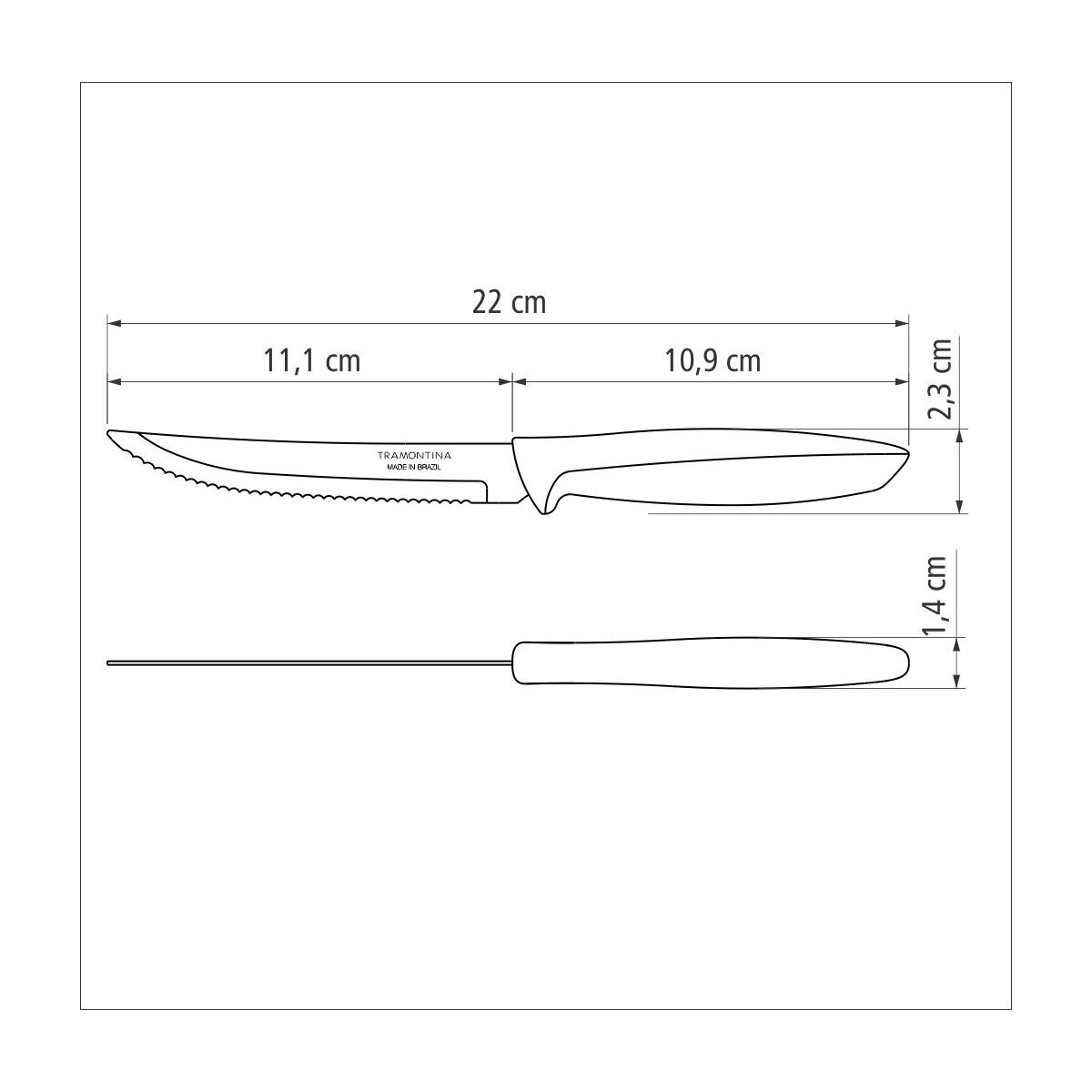 Tramontina Cuchillo Dentado Plenus Turquesa 12 unidades