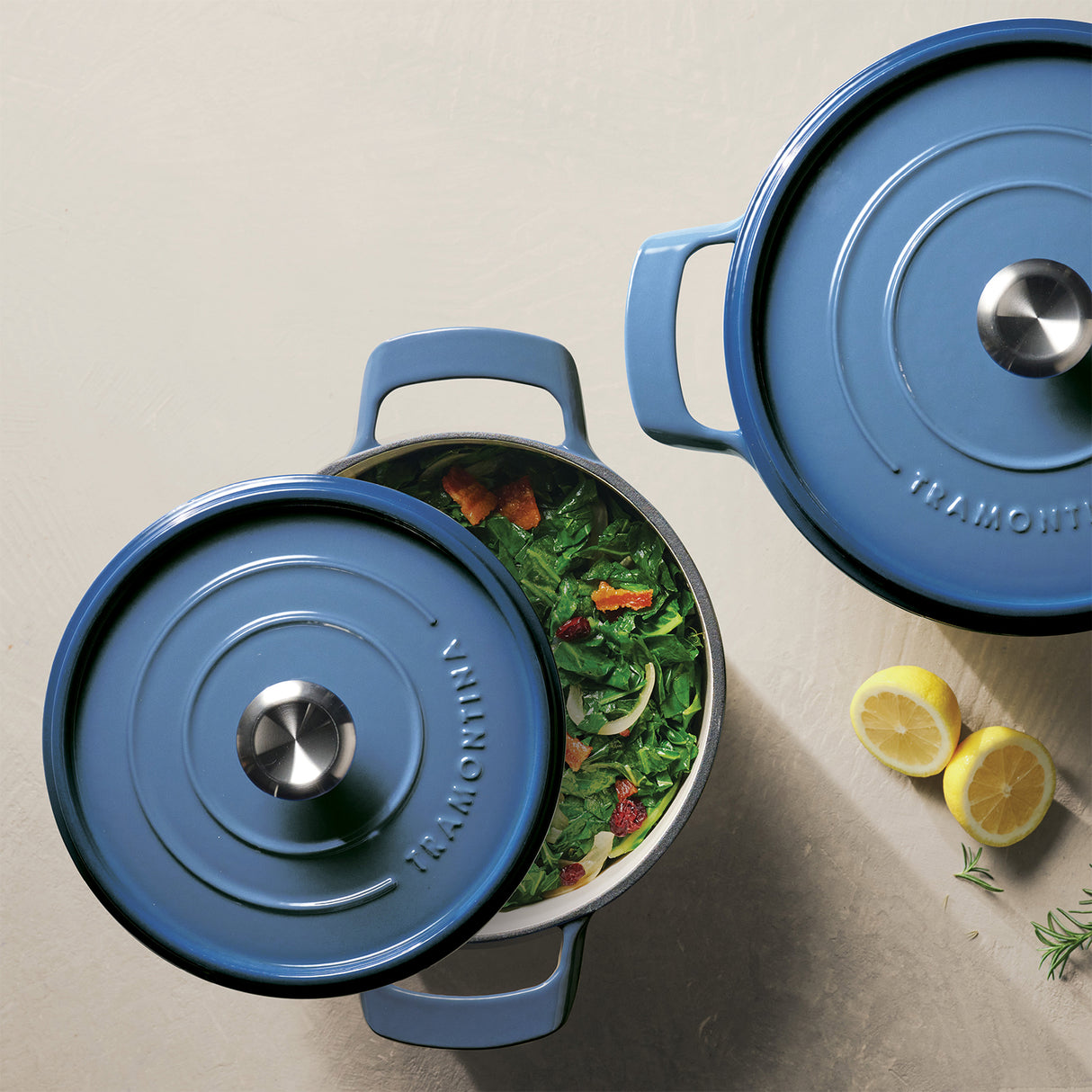 Tramontina Cocotte con Tapa de Hierro Fundido Esmaltado Azul 26 cm - 5,6L