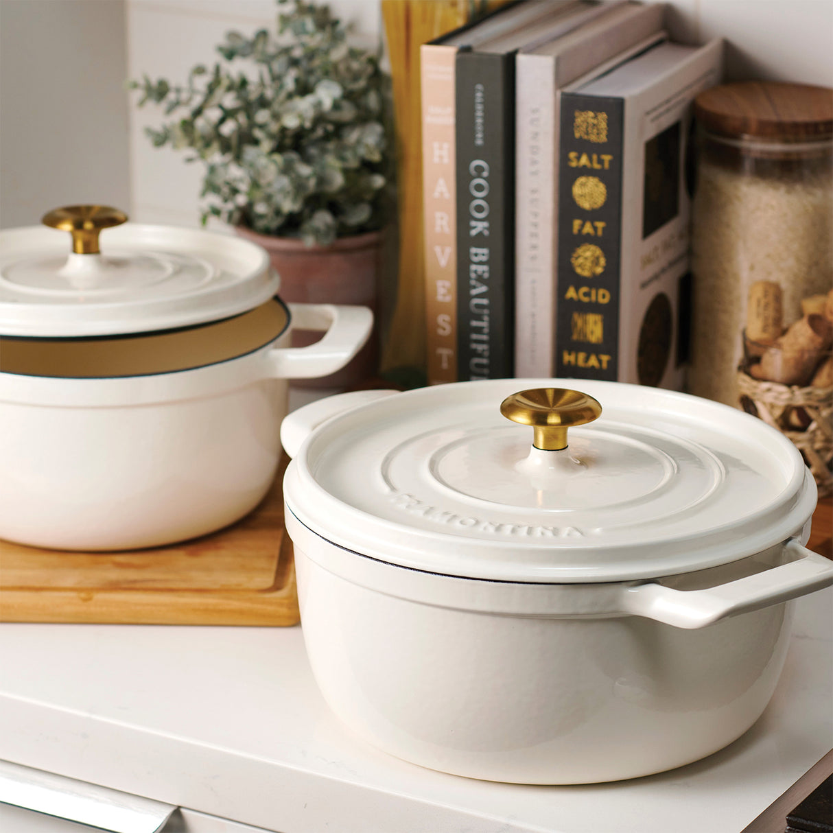 Tramontina Cocotte con Tapa de Hierro Fundido Esmaltado Latte 26 cm - 5,6 L