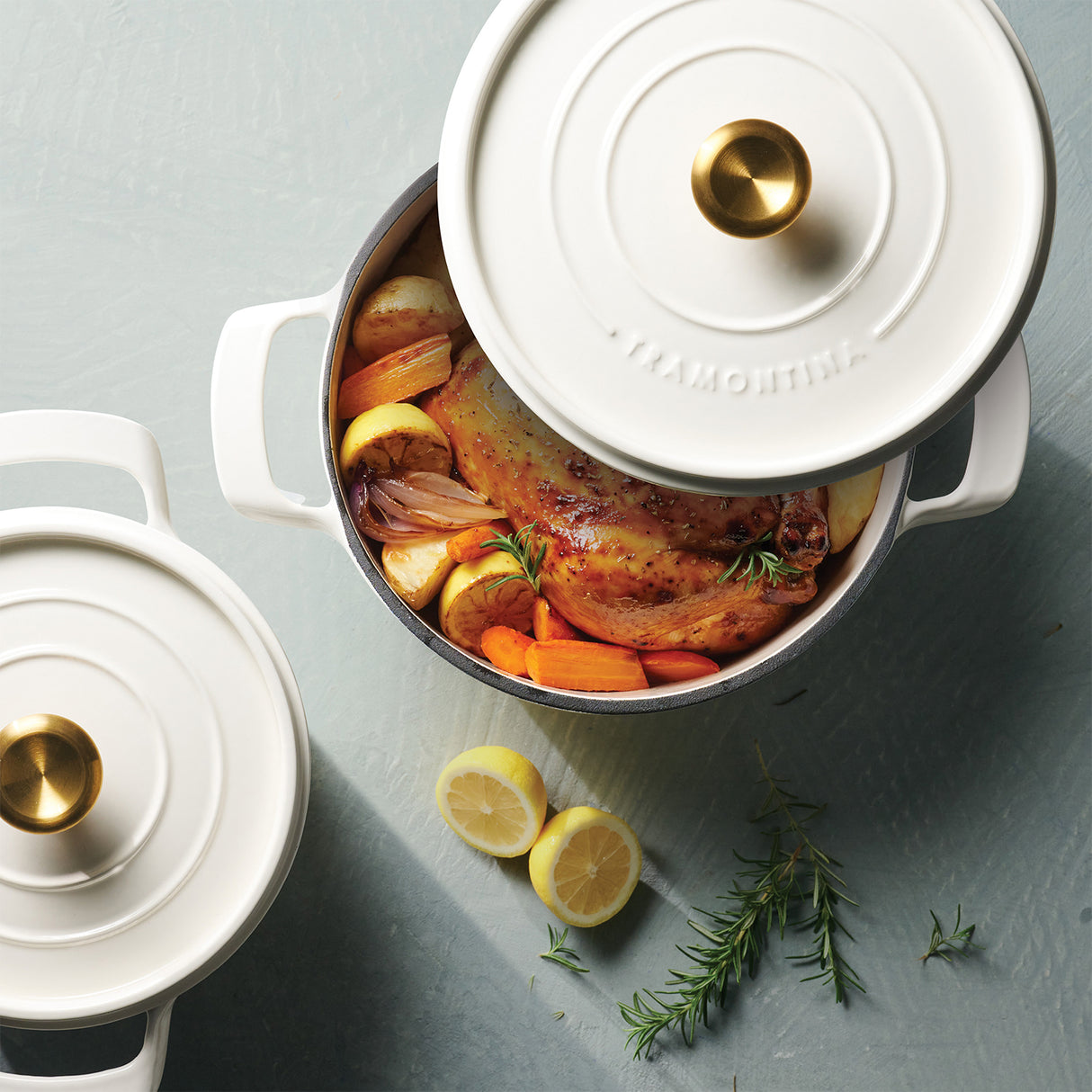 Tramontina Cocotte con Tapa de Hierro Fundido Esmaltado Latte 26 cm - 5,6 L