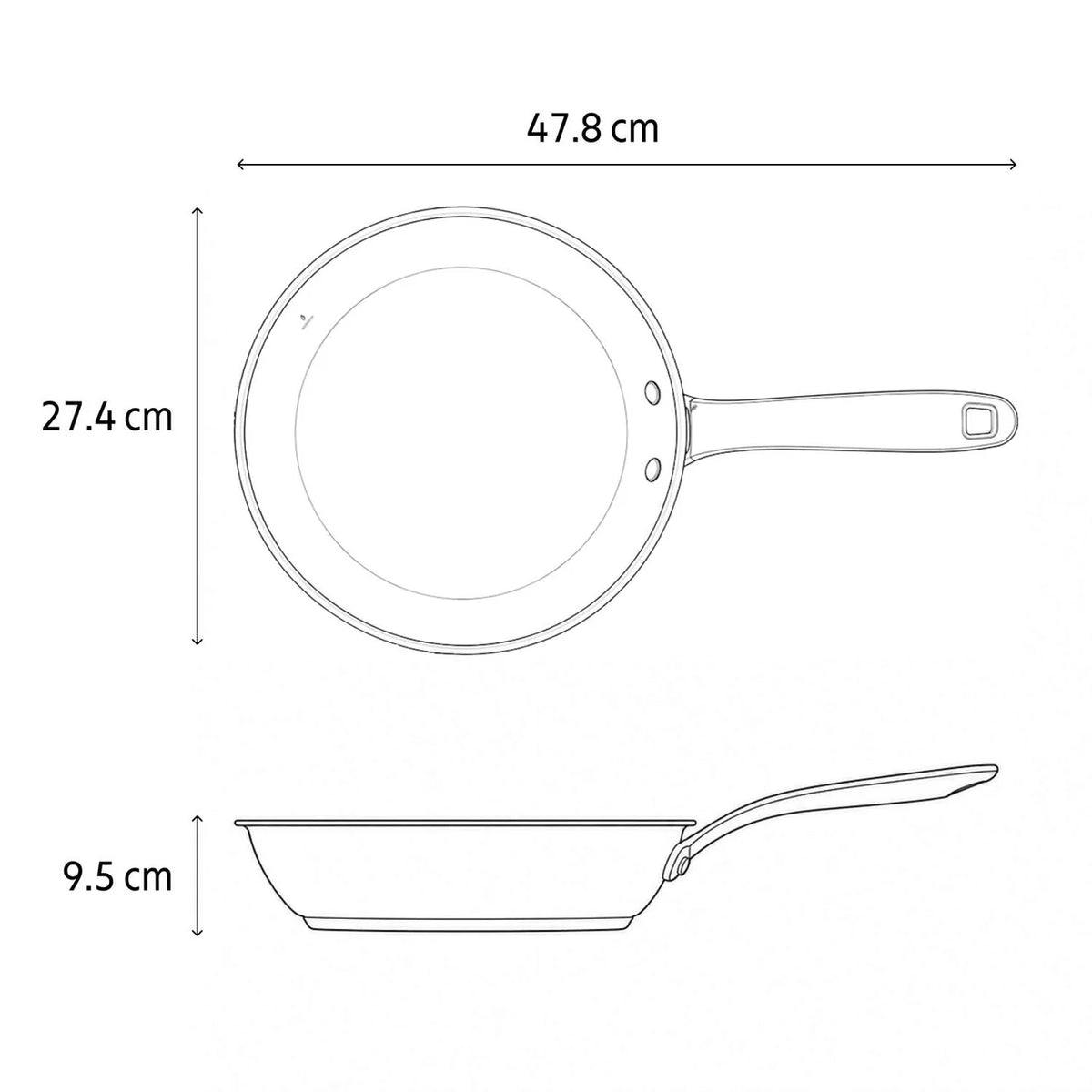 Tramontina Sartén de Acero Inoxidable Fondo Triple Tempo 26 cm 2,1L