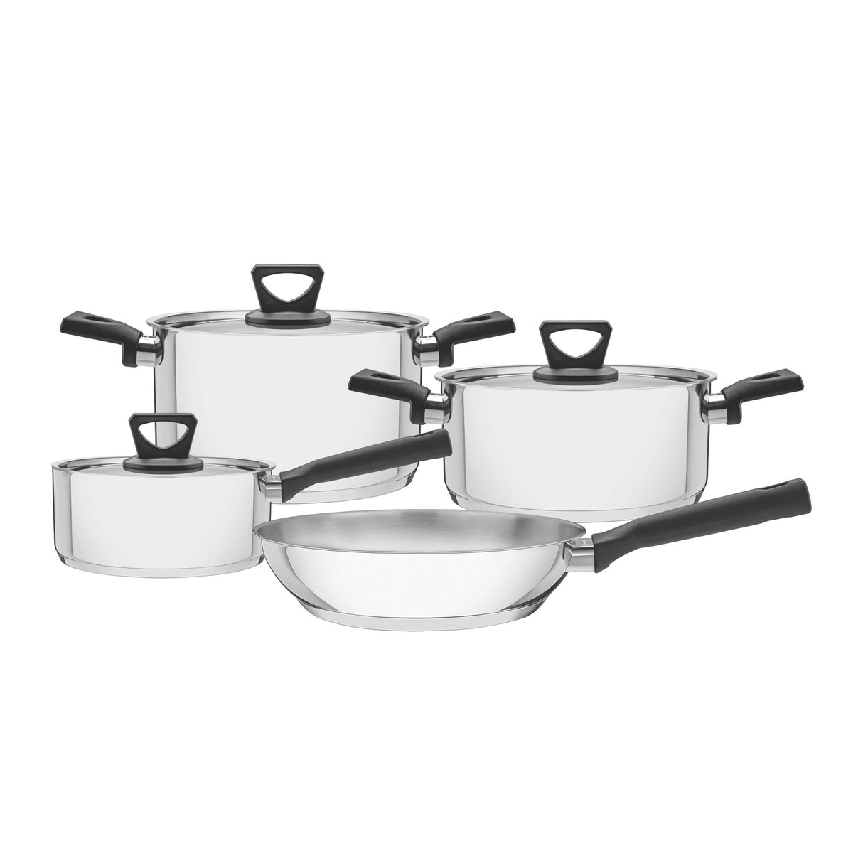 Tramontina Batería de Cocina Brava Baquelite de Acero Inoxidable con Fondo Triple 4 piezas