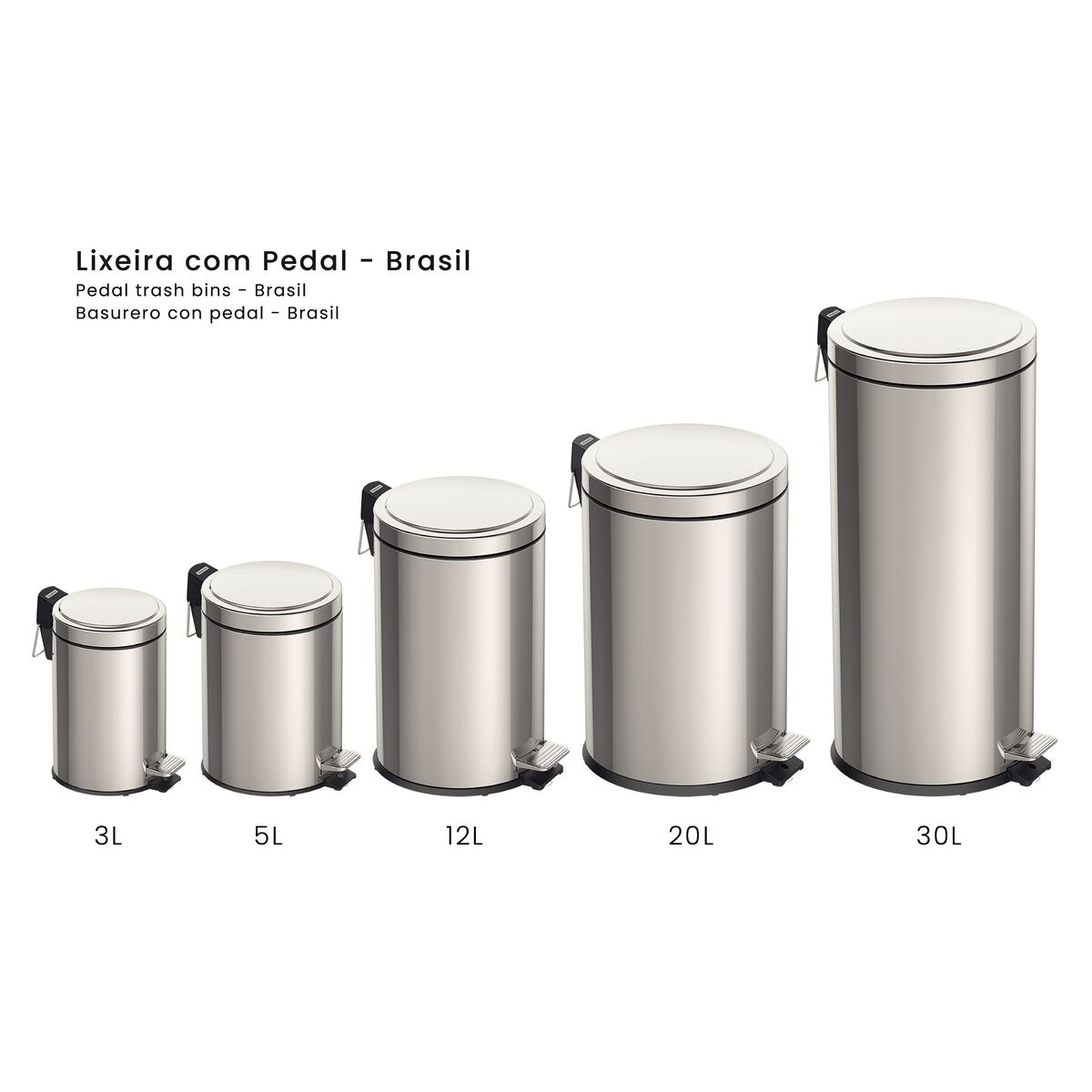 Cubo de basura Acero Inoxidable 12L