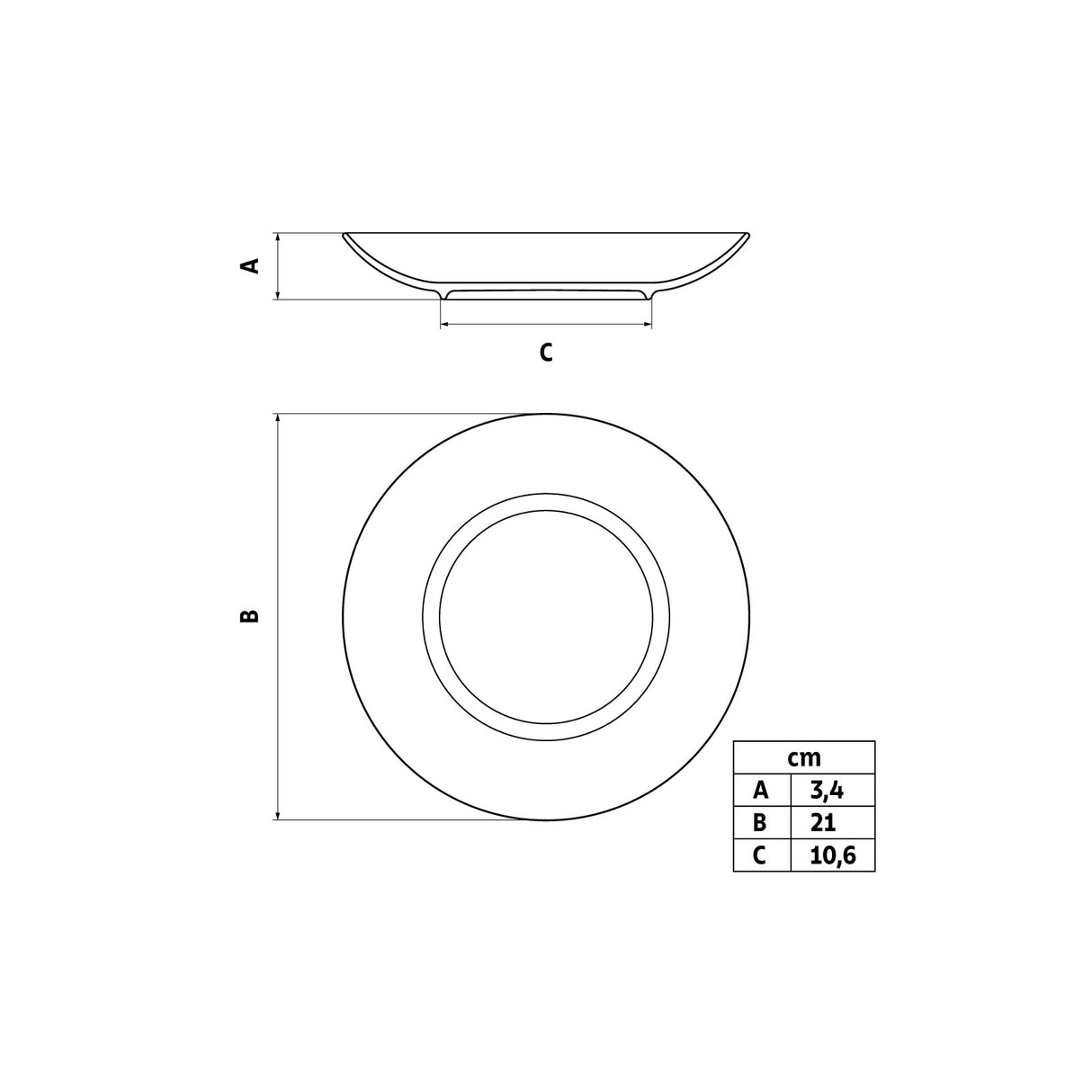 Tramontina Juego de Platos Hondos en Porcelana Leonora 21 cm 6 unidades