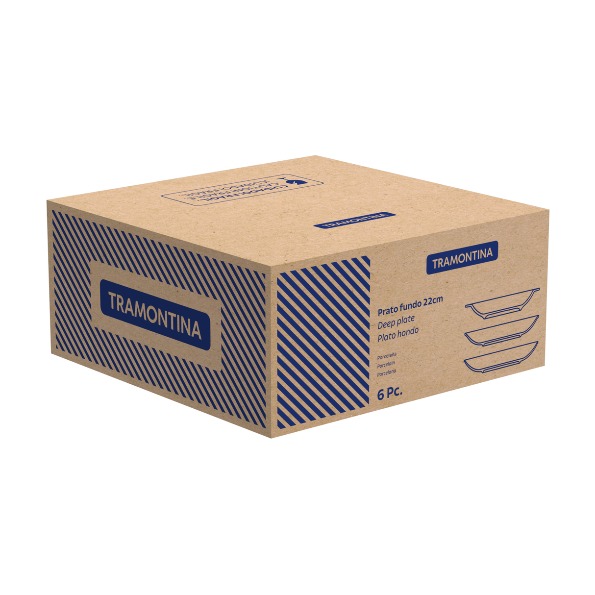 Tramontina Juego de Platos Hondos en Porcelana Leonora 21 cm 6 unidades