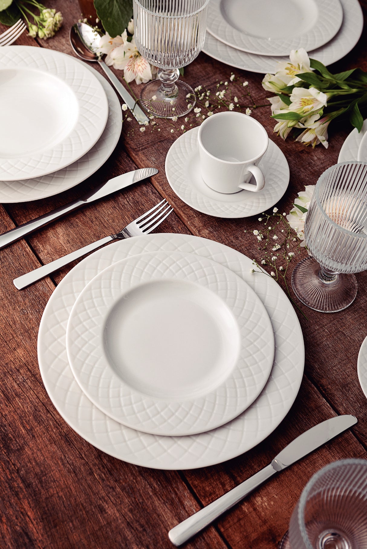 Tramontina Juego de Platos Llanos de Porcelana Ingrid 27 cm 6 unidades
