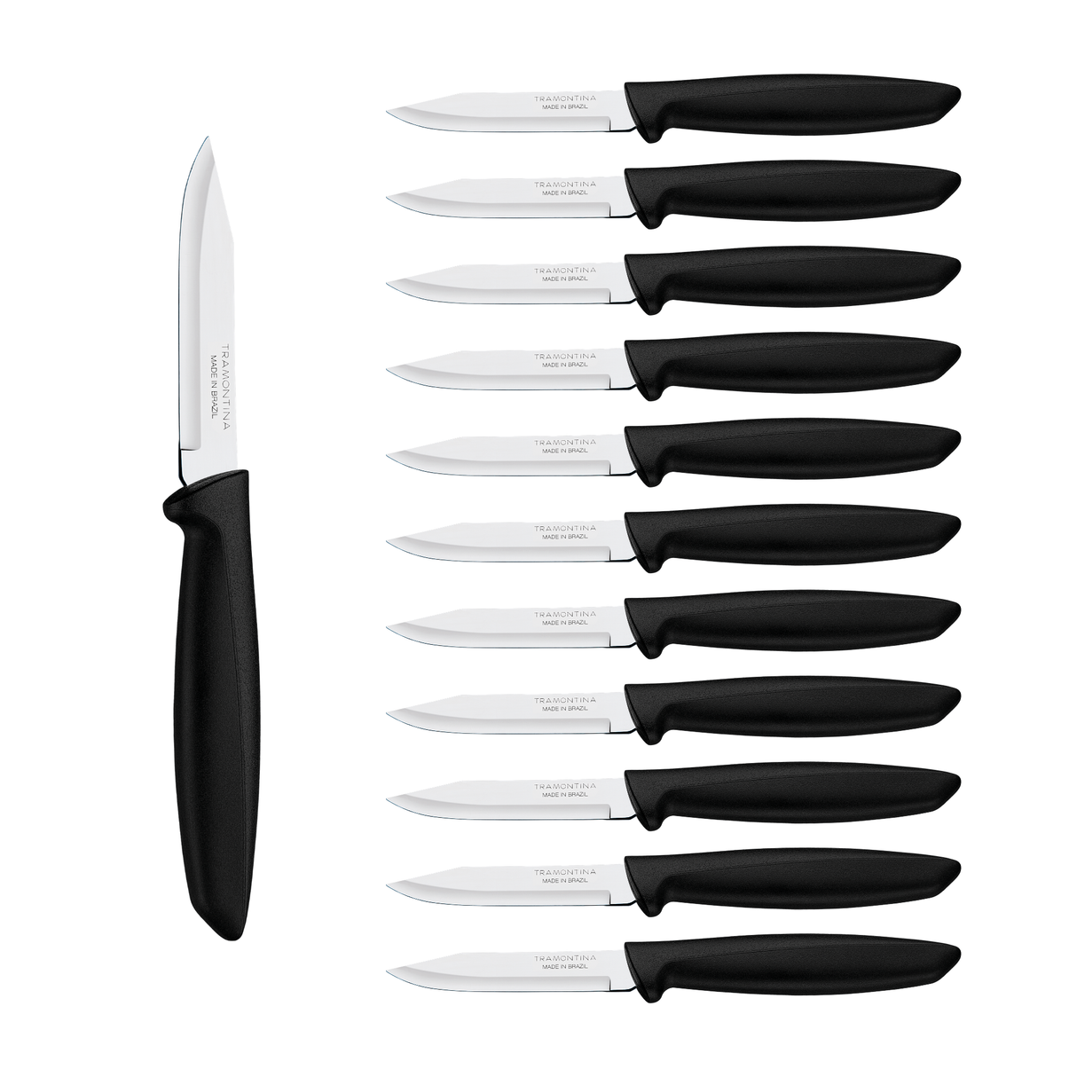 Tramontina Cuchillo para Legumbres y Frutas Plenus Negro 12 unidades