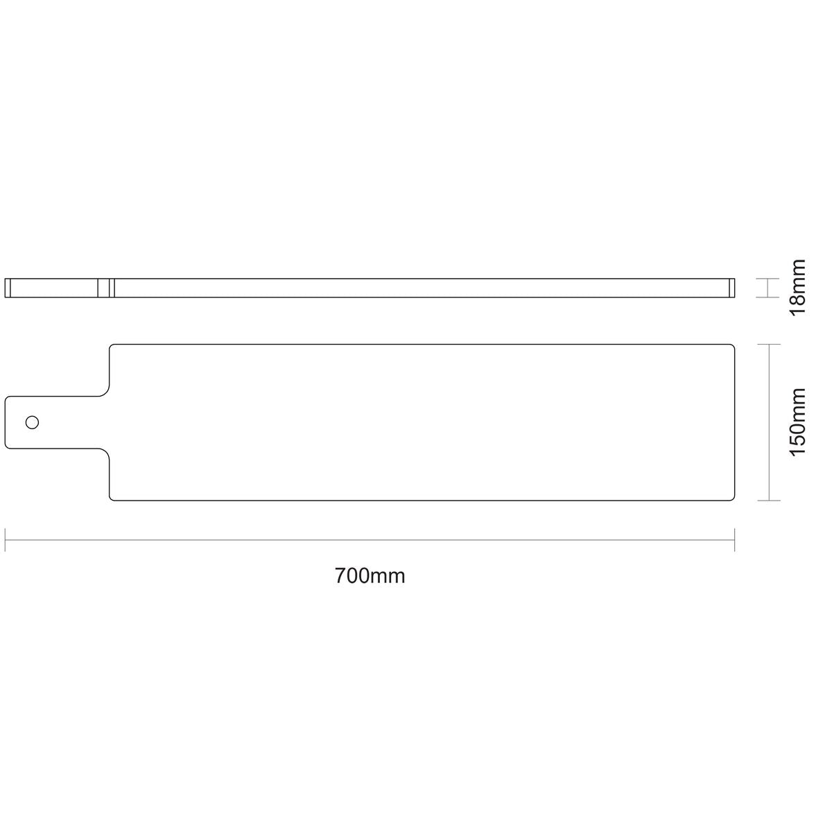 Tabla de Madera Teca para Cortar y Servir Churrasco Essencial 70 x 15 cm