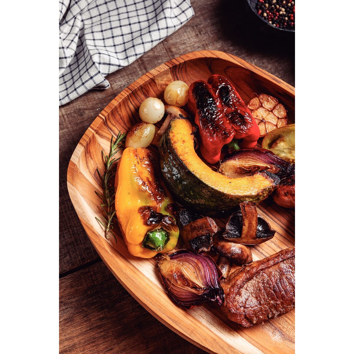 Tramontina Tabla Bandeja de Madera Teca Churrasco Premium 44 x 33 cm