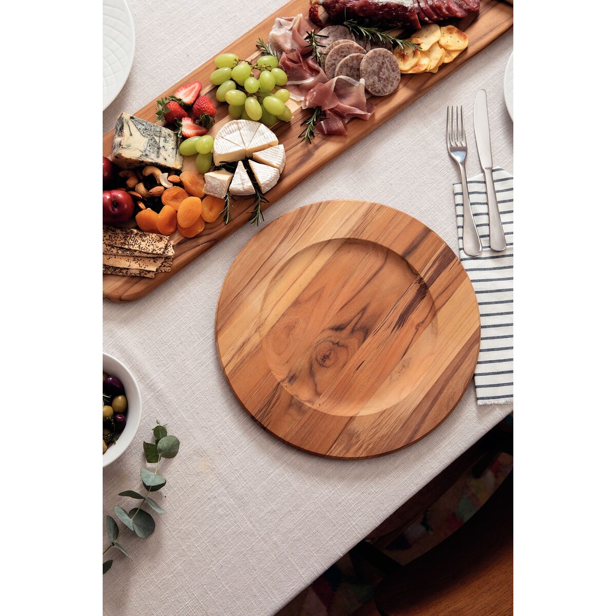 Bajoplato Sousplat de Madera de Teca Provence 33 cm