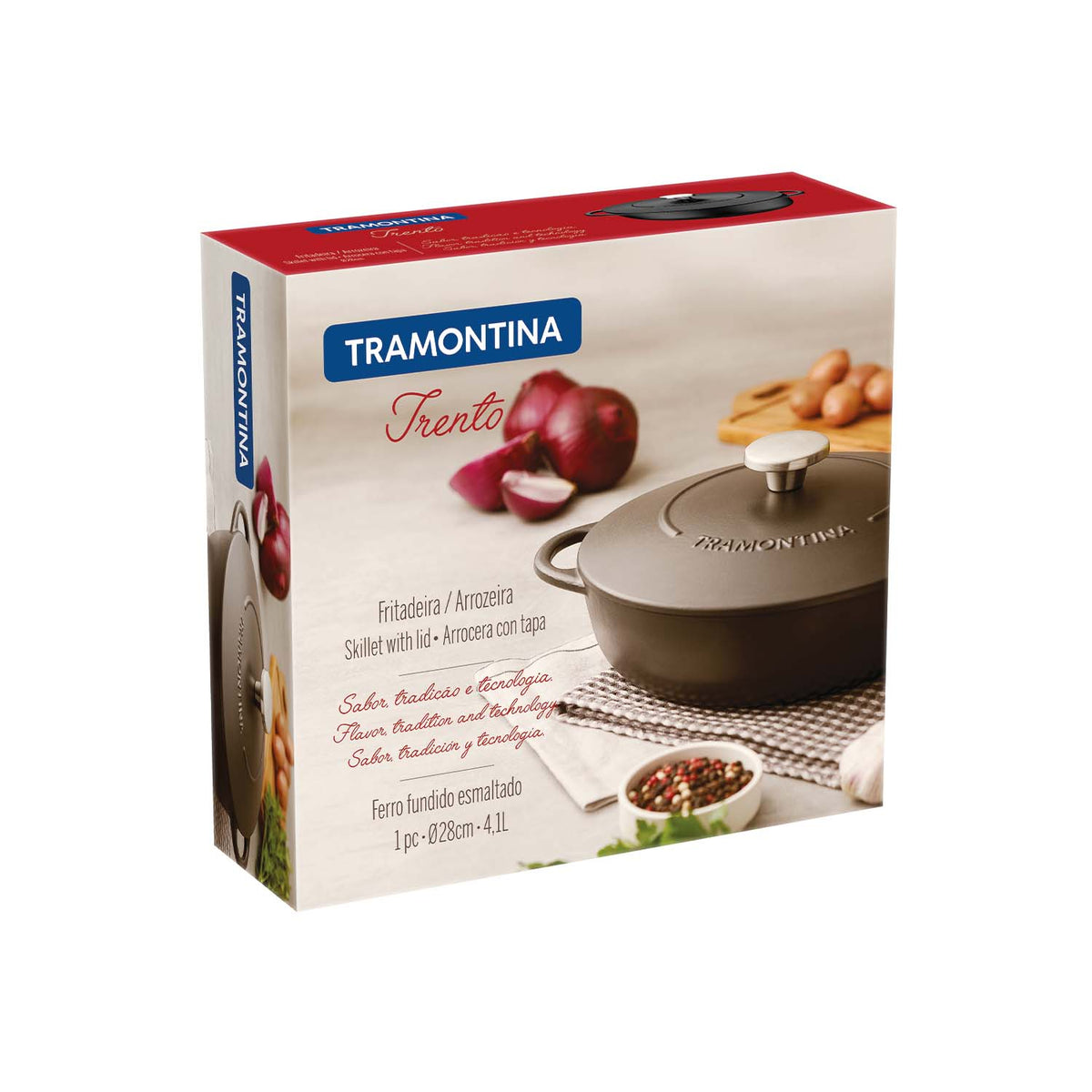 Tramontina Cazuela Baja de Hierro Fundido Esmaltado 28 cm 4,1L