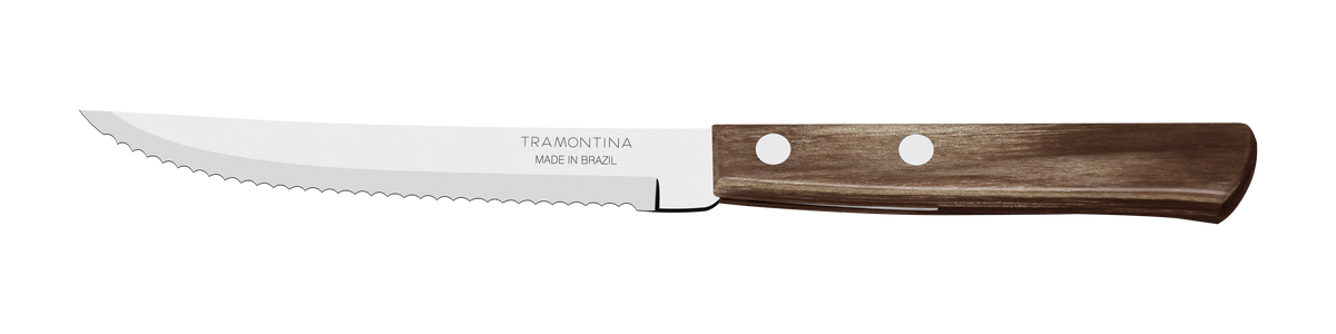 Tramontina Juego de Cuchillos para Carne de Acero Inoxidable con Mango Castaño Polywood 6 Piezas