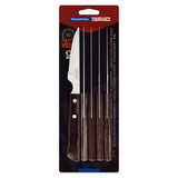 Tramontina Juego de Cuchillos Chuleteros 11 cm Polywood Castaño 6 piezas