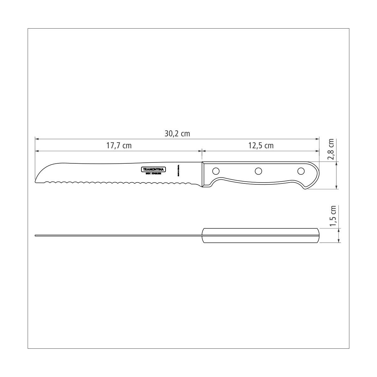 Tramontina Cuchillo para Pan Polywood 18 cm