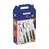Juego de Cubiertos Polywood Castaño 24 piezas
