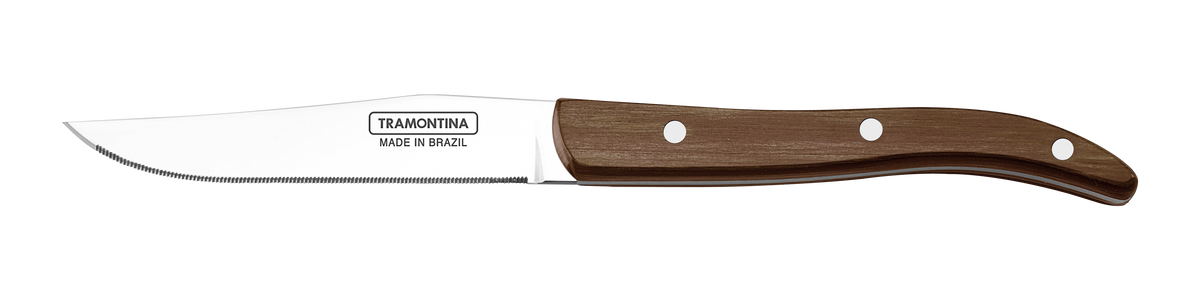 Tramontina Juego de Cuchillos para Carne Polywood Castaño Microdentado 4 Piezas