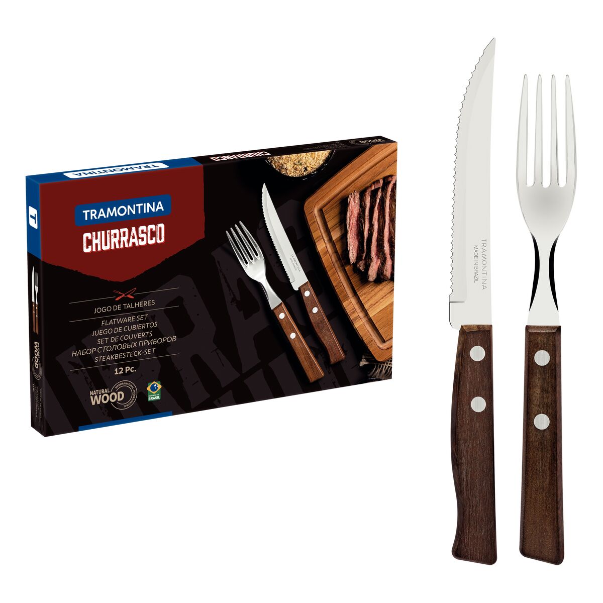 Tramontina Juego de Cubiertos para Carne/BBQ Tradicional 12 piezas