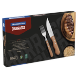 Tramontina Juego de Cubiertos para Carne/BBQ y Mangos de Madera Natural Dynamic 12 Piezas