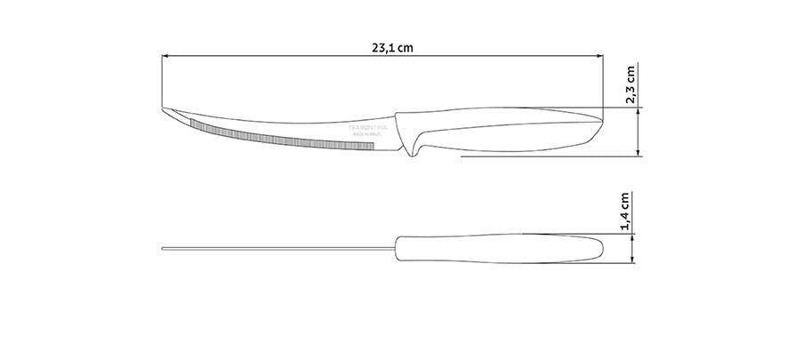 Tramontina Cuchillo para Tomates Negro 12 unidades