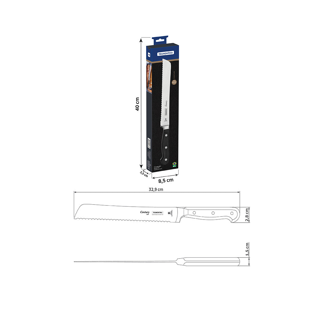 Tramontina Cuchillo para pan en Acero Inoxidable Century NSF 20,5 cm