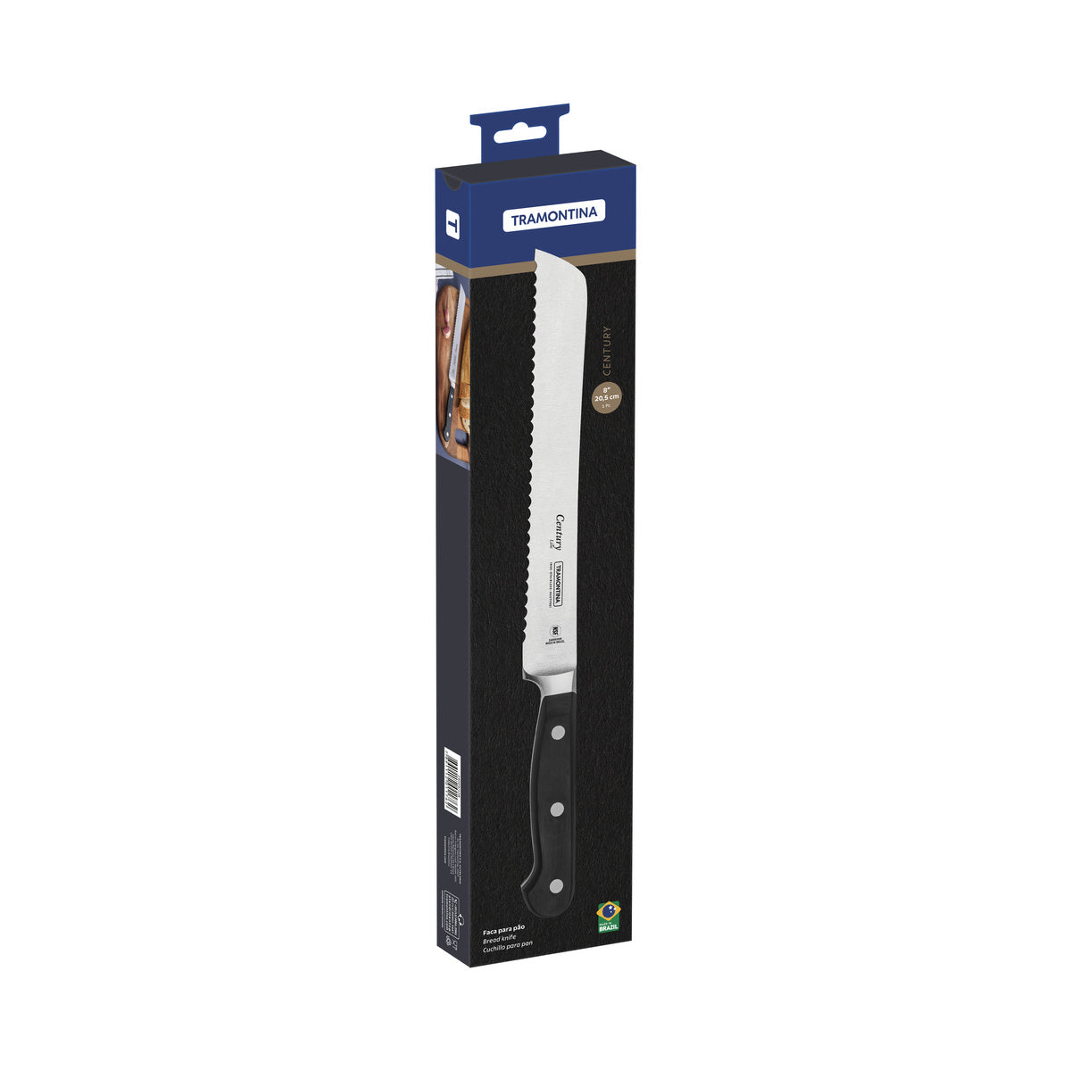Tramontina Cuchillo para pan en Acero Inoxidable Century NSF 20,5 cm