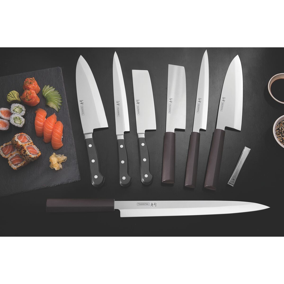 Tramontina Cuchillo Nakiri en Acero Inoxidable Sushi 18 cm