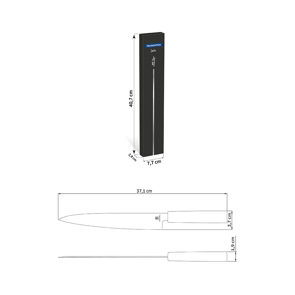 Tramontina Cuchillo Yanagiba en Acero Inoxidable Sushi 23 cm
