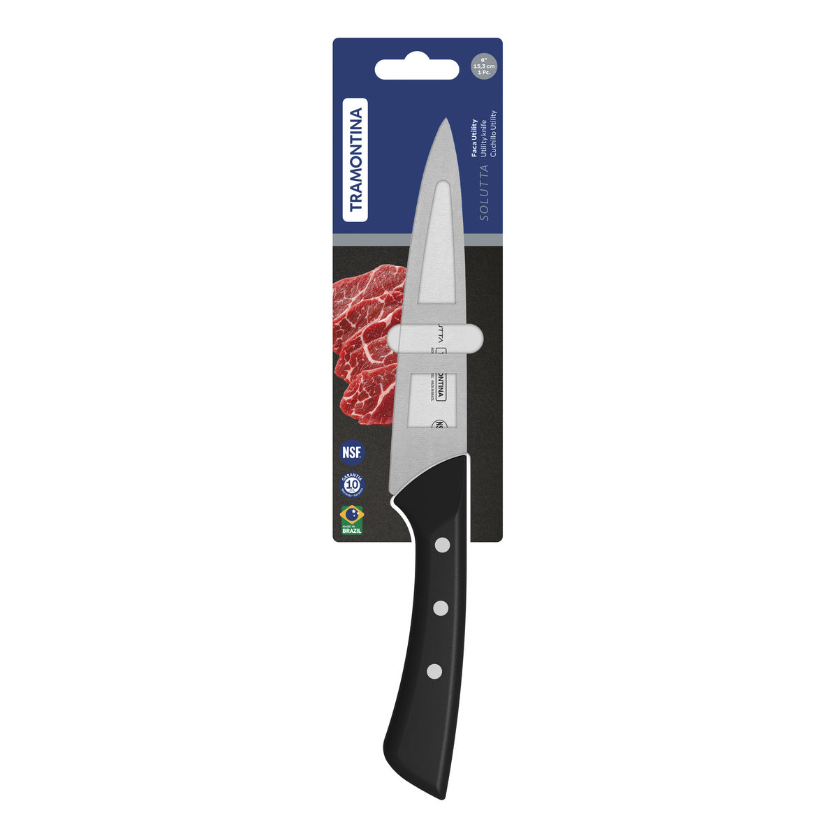 Cuchillo Multiuso en Acero Inoxidable Solutta 15,5 cm
