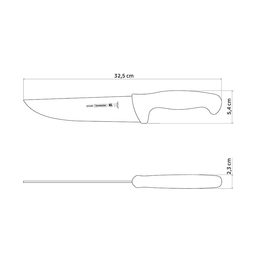 CUCHILLO CARNICERO 19CM - PROFESSIONAL ROJO NSF