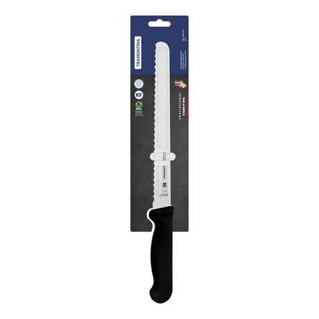 Cuchillo para Pan en Acero Inoxidable Professional Master Negro NSF 25 cm