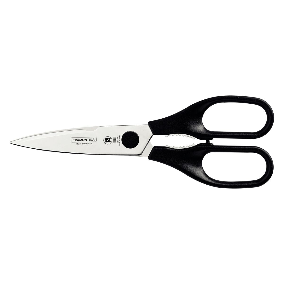 Tramontina Tijera Multiuso en Acero Inoxidable y Mangos de Polipropileno Negro Supercort 20 cm