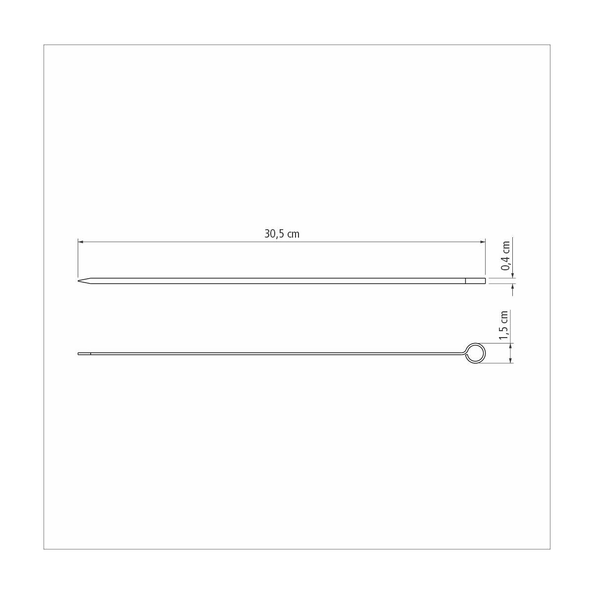 Tramontina Juego de 6 Pinchos Brochetas en Acero Inoxidable 30 cm