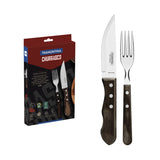 Juego de Cubiertos para Carne Polywood Castaño FSC 4 piezas