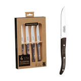 Tramontina Juego de Cuchillos para Carne Polywood Castaño Microdentado 4 Piezas