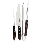 Tramontina Juego de Útiles para Carne/BBQ Polywood Castaño 3 piezas
