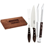 Tramontina Juego de Útiles para Carne/BBQ Polywood Castaño 3 piezas