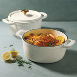 Tramontina Cocotte con Tapa de Hierro Fundido Esmaltado Latte 22 cm - 3,7L