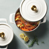 Tramontina Cocotte con Tapa de Hierro Fundido Esmaltado Latte 22 cm - 3,7L
