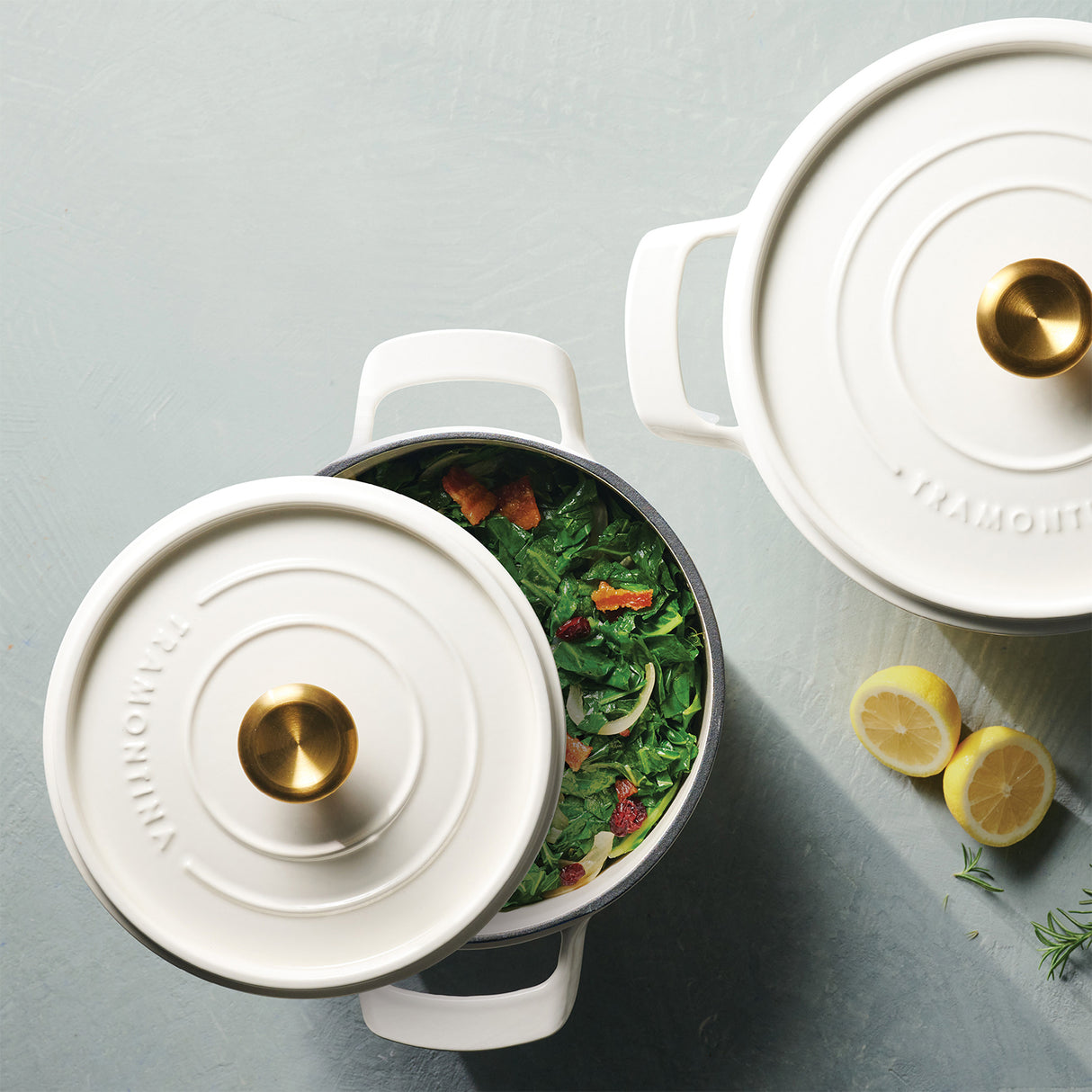 Tramontina Cocotte con Tapa de Hierro Fundido Esmaltado Latte 26 cm - 5,6 L
