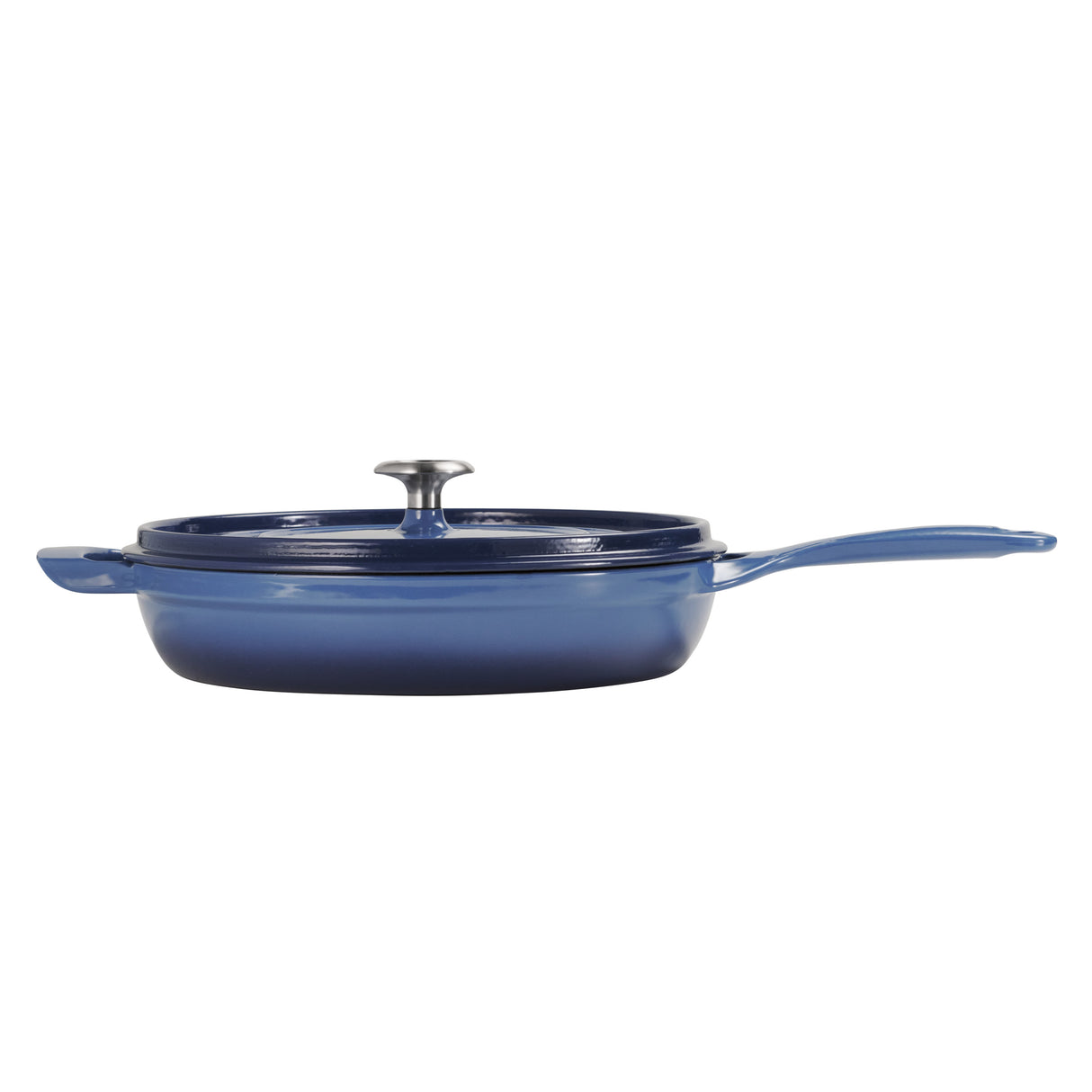 Tramontina Sartén con Tapa de Hierro Fundido Esmaltado Azul 30 cm - 3,8 L