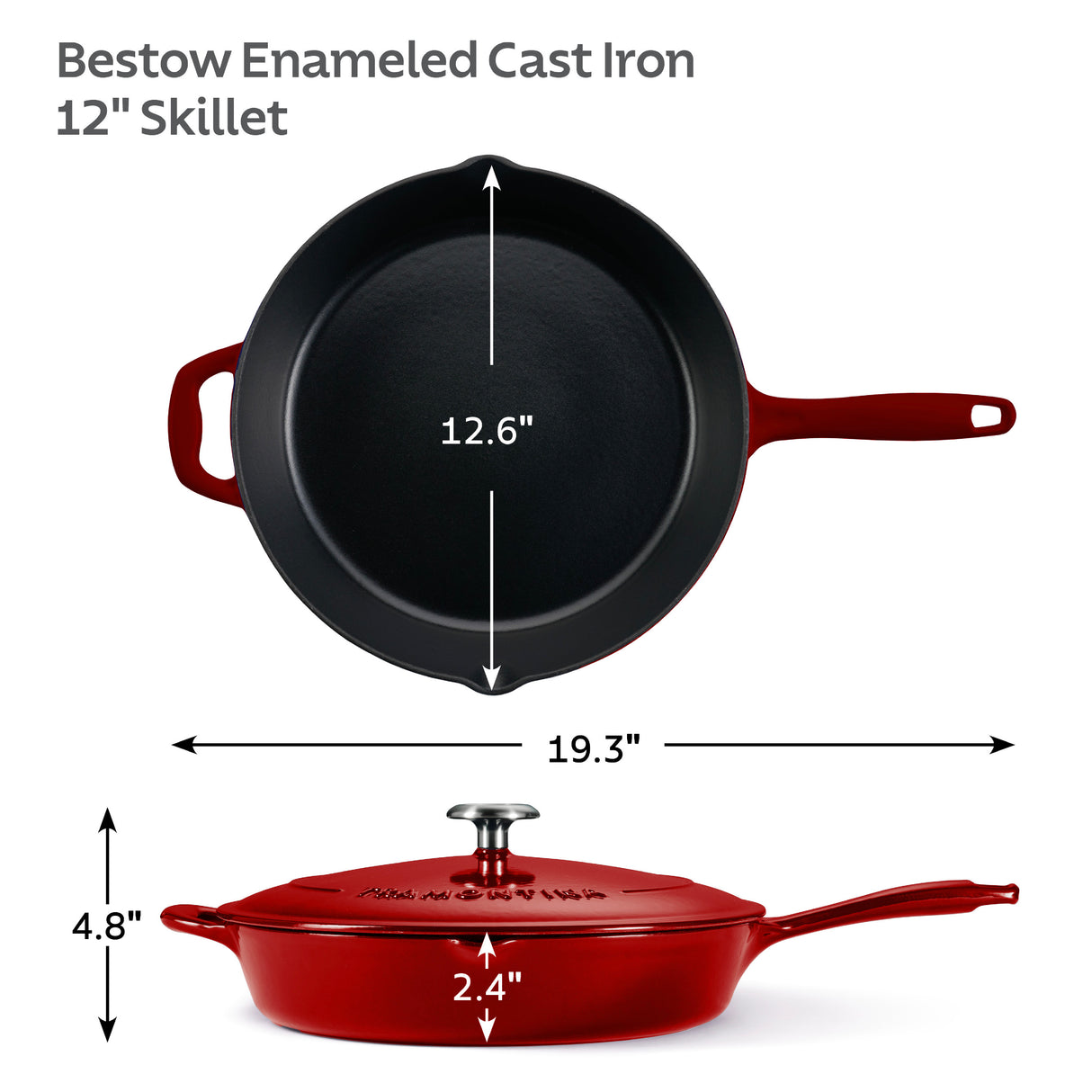 Tramontina Sartén de Hierro Fundido Rojo Bestow 30 cm 3,2L