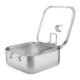 Tramontina Olla Cuadrada Tri-Ply Grano de Acero Inoxidable con Tapa 26 x 26 cm