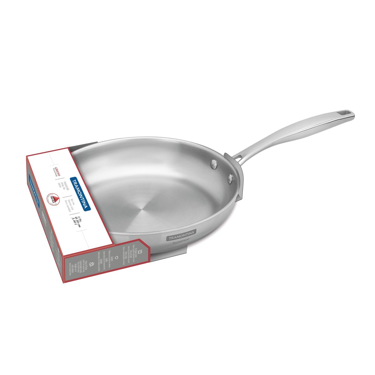 Tramontina Sartén Tri-Ply Grano de Acero Inoxidable 30 cm