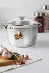 Tramontina Olla Alta en Acero Inoxidable y Fondo Triple Allegra 22 cm