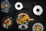 Tramontina Batería de Cocina Brava Baquelite de Acero Inoxidable con Fondo Triple 4 piezas