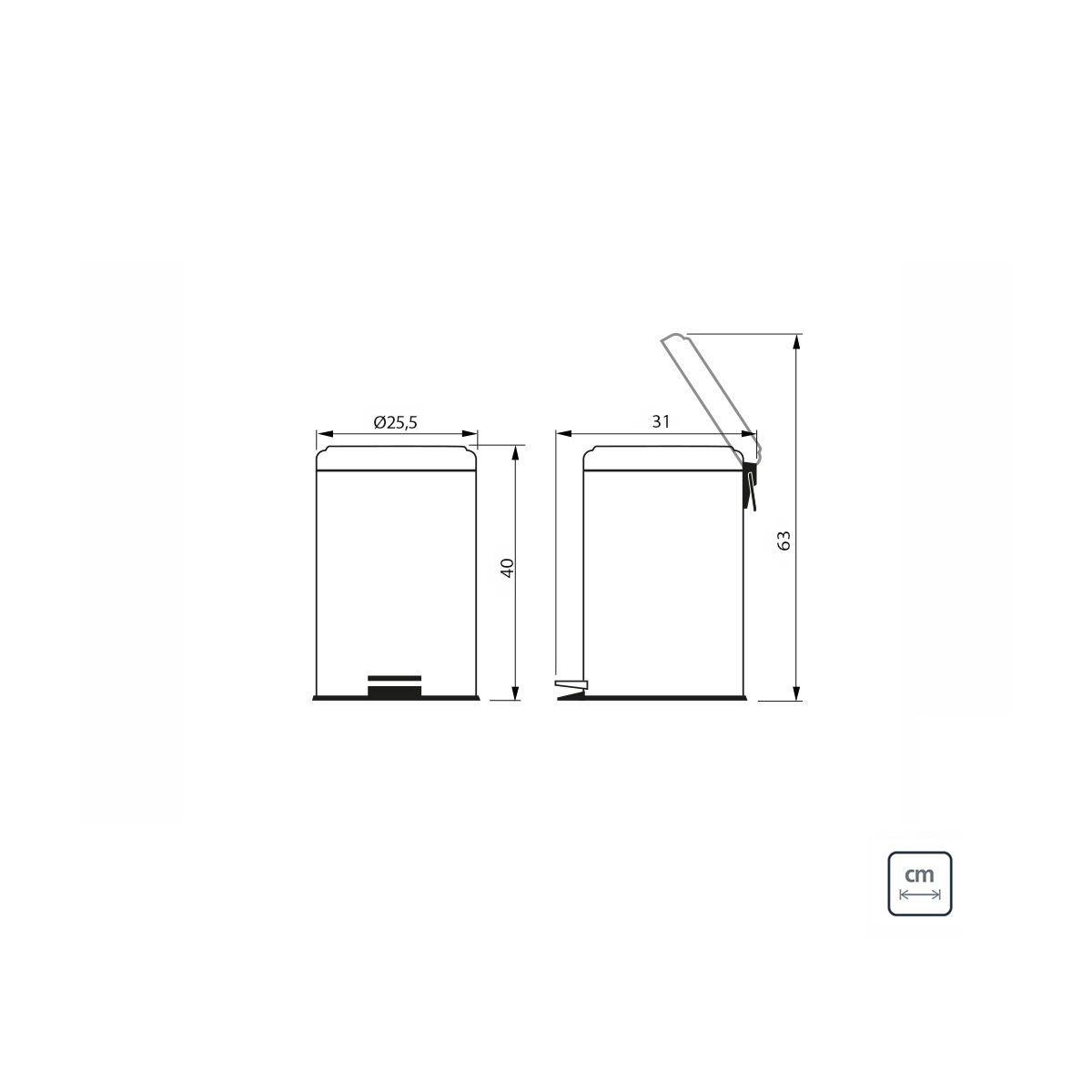 Cubo de basura Acero Inoxidable 12L