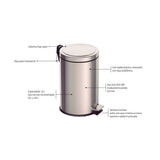 Cubo de basura Acero Inoxidable 12L