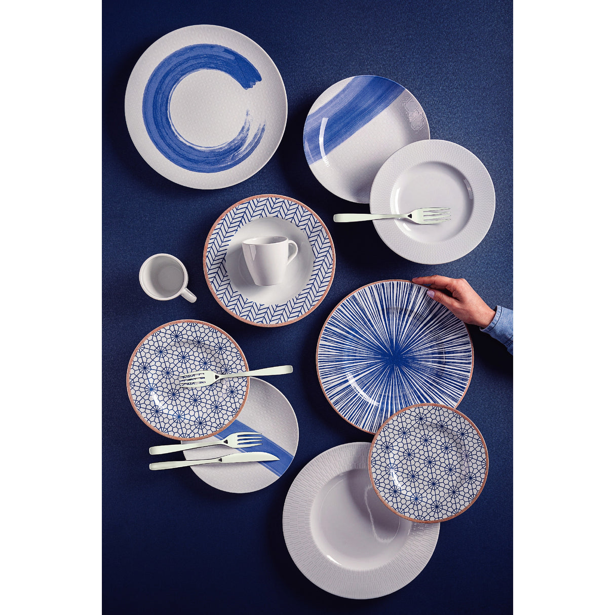Tramontina Plato Postre en Porcelana Abstracta 21 cm 12 unidades